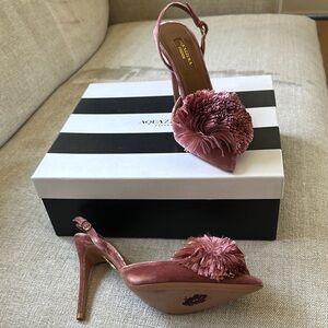 Aquazzura Powder Puff Heels in Antique Rose Pink